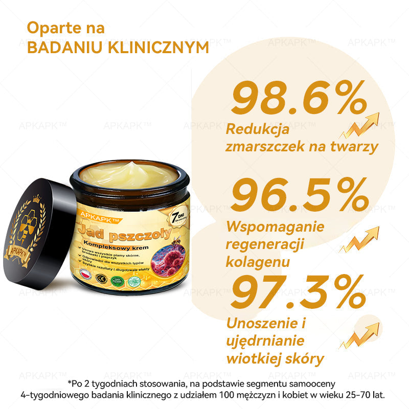 ΑPΚΑPK® Jad Pszczoły Kompleksowy Krem🔥🔥pomaga w leczeniu problemów skórnych, takich jak: zmarszczki, blizny, plamy pigmentacyjne, rozstępy, trądzik, łuszczyca, egzema, zmiany skórne, podrażnienia, stany zapalne i inne problemy skórne🔥