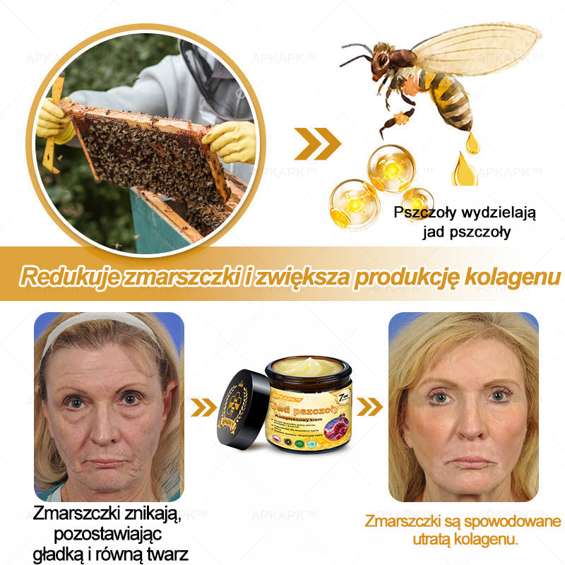 ΑPΚΑPK® Jad Pszczoły Kompleksowy Krem🔥🔥pomaga w leczeniu problemów skórnych, takich jak: zmarszczki, blizny, plamy pigmentacyjne, rozstępy, trądzik, łuszczyca, egzema, zmiany skórne, podrażnienia, stany zapalne i inne problemy skórne🔥