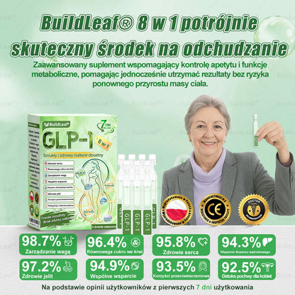 🖤🔥 Black Friday | Oficjalny sklep 👩‍⚕️ BuildLeaf® GLP-1 8-w-1 roztwór doustny (raz dziennie, efekty w 7 dni) Wspiera odchudzanie, serce, cukier, sen, jelita, stawy oraz ujędrnia skórę i dodaje energii