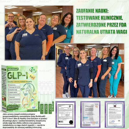 🖤🔥 Black Friday | Oficjalny sklep 👩‍⚕️ BuildLeaf® GLP-1 8-w-1 roztwór doustny (raz dziennie, efekty w 7 dni) Wspiera odchudzanie, serce, cukier, sen, jelita, stawy oraz ujędrnia skórę i dodaje energii