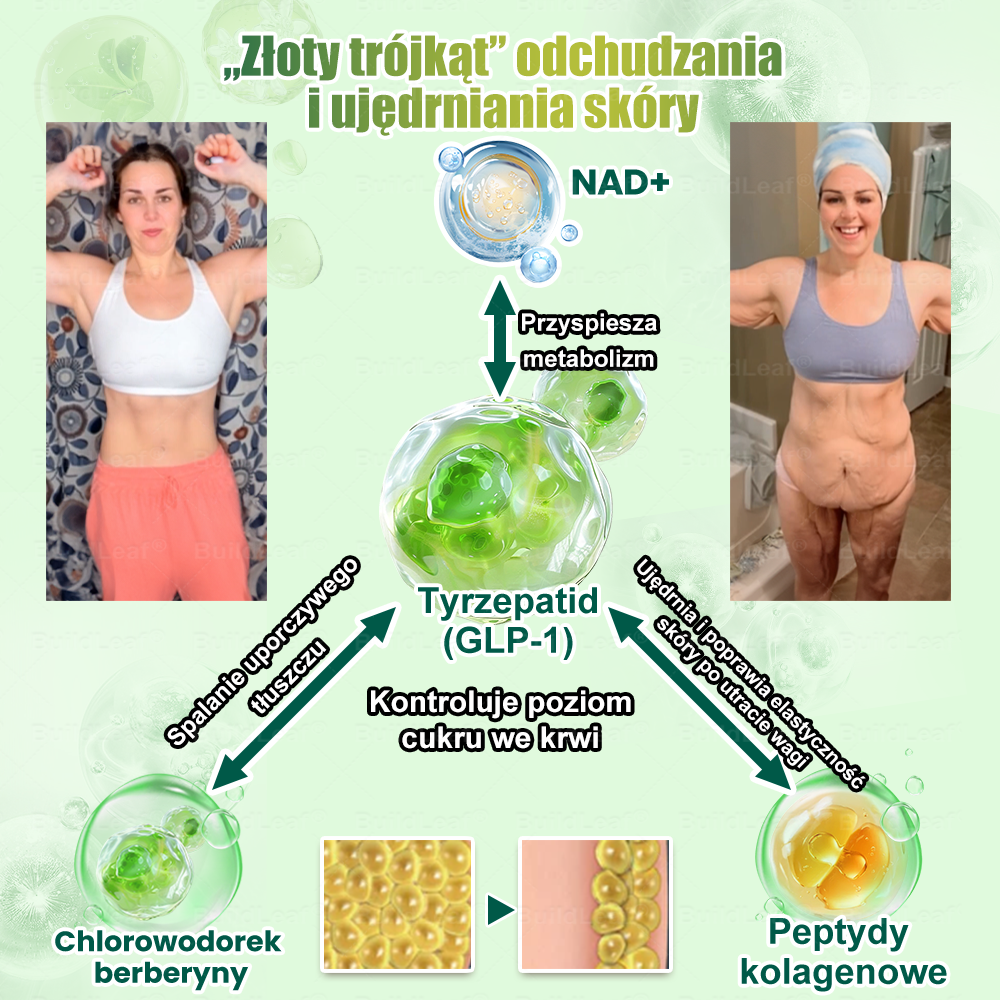 🖤🔥 Black Friday | Oficjalny sklep 👩‍⚕️ BuildLeaf® GLP-1 8-w-1 roztwór doustny (raz dziennie, efekty w 7 dni) Wspiera odchudzanie, serce, cukier, sen, jelita, stawy oraz ujędrnia skórę i dodaje energii